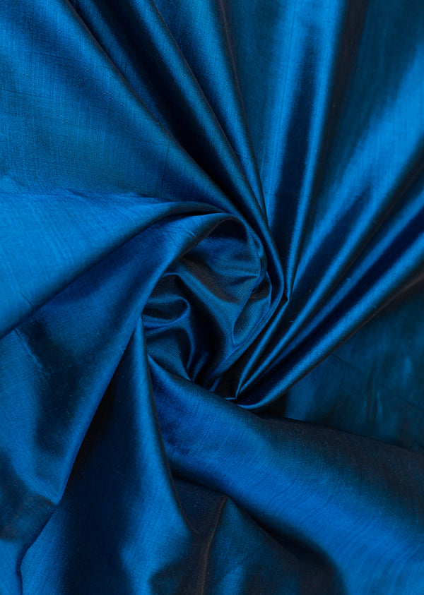 Teal Blue Pure Silk