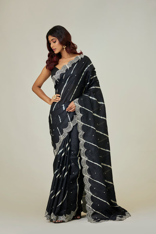 Black Mirror Work Saree