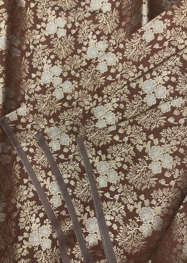 Brown Brocade Banarasi with Jal Pattern