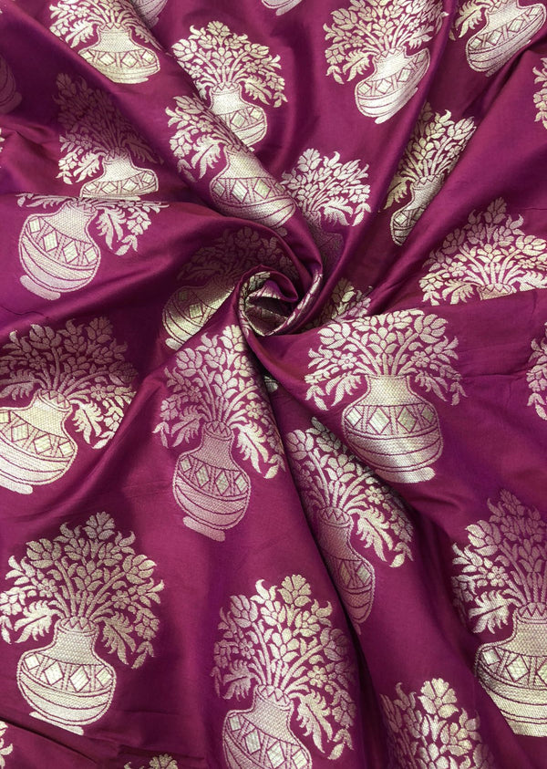 Magenta Floral Motif Brocade