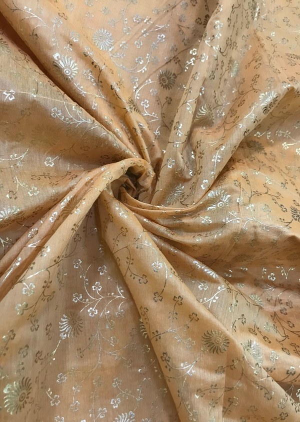 Peach Jaal Brocade