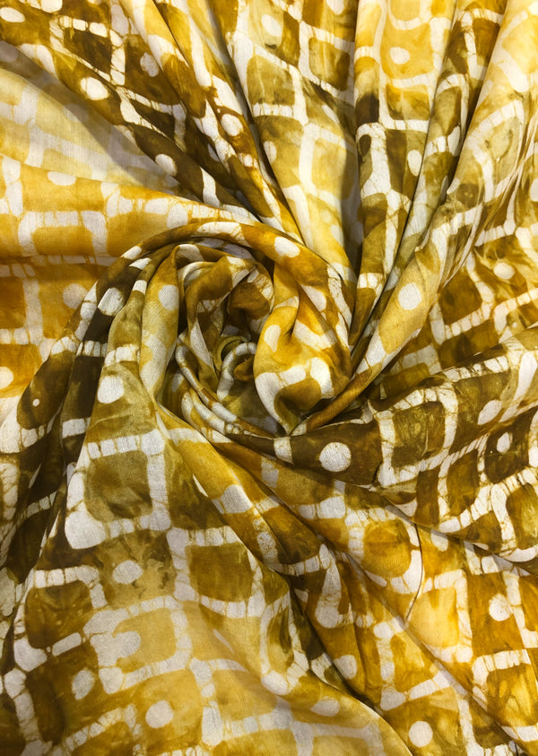 Mustard Tie Dye Print Muslin