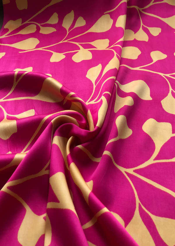 Pink Jaal Print Modal Satin