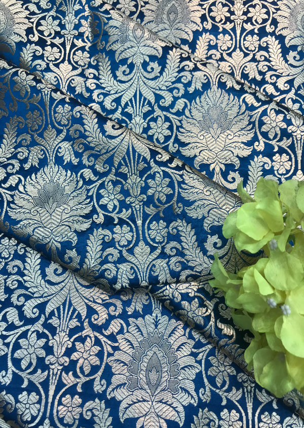 Blue Jaal Pattern Brocade