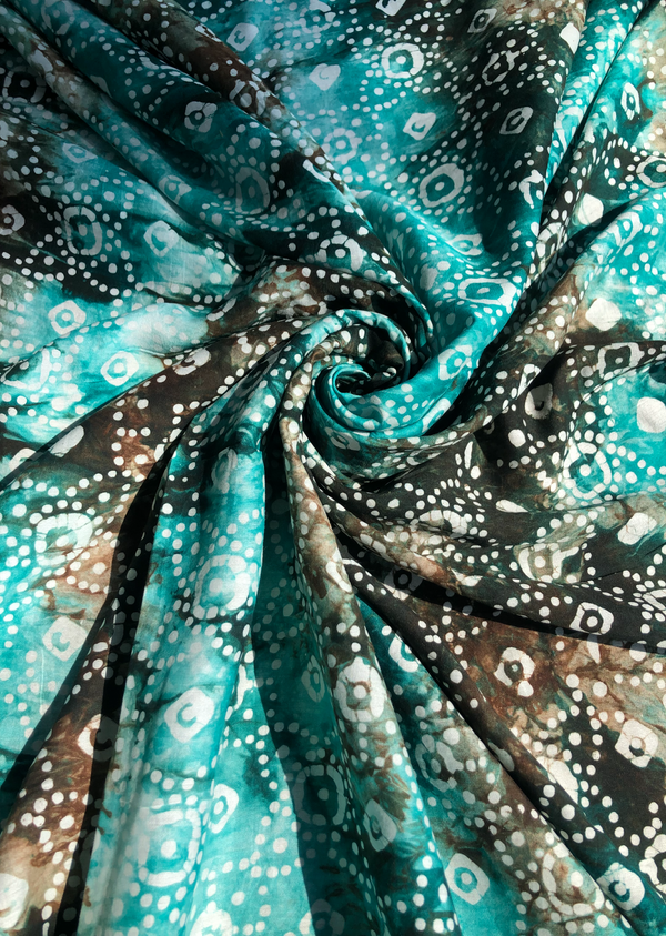 Blue Abstract Print Muslin