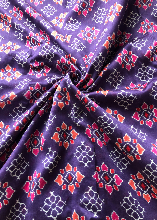 Purple Abstract Pint Chanderi