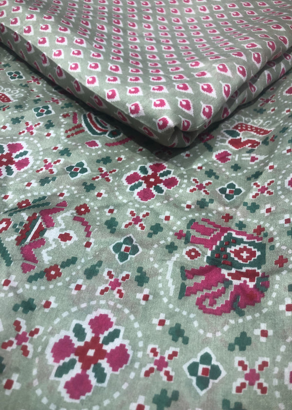 Pista Patola Print Chanderi Set