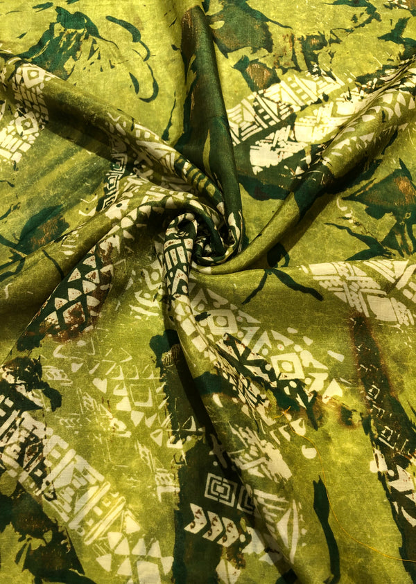 Green Abstract Print Muslin