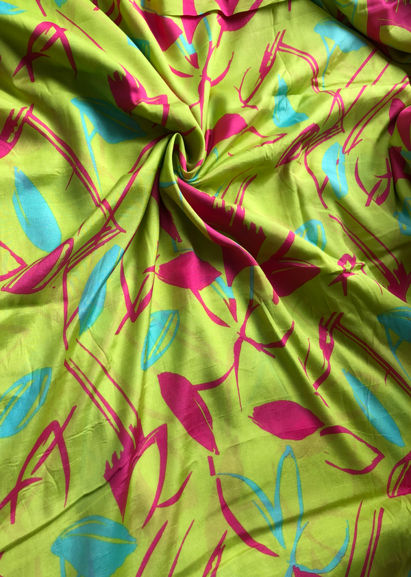 Green Abstract Print Muslin