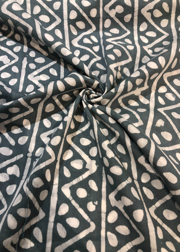 Grey Geometric Print Batik