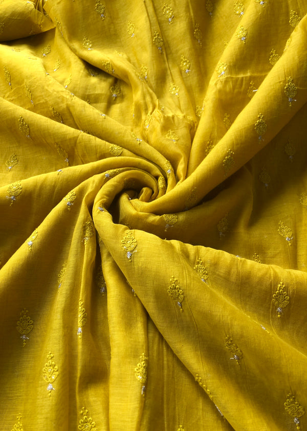 Yellow Embroidered Chanderi